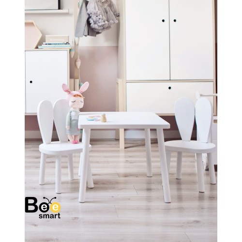 Bee Smart MS-24 Full Beyaz Sandalye Seti (1 Masa 2 Sandalye)